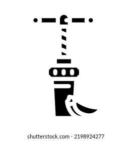 garlic press glyph icon vector. garlic press sign. isolated symbol illustration