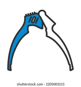 Icono de prensa de ajo. Contorno de negrita editable con diseño de relleno de color. Ilustración vectorial.