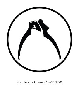 Garlic press icon. Thin circle design. Vector illustration.