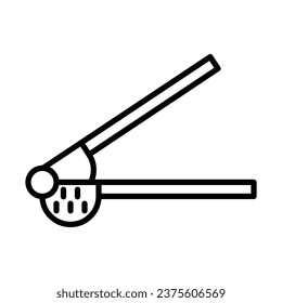 garlic press kitchenware icon in line style