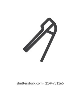 Garlic press line icon. linear style sign for mobile concept and web design. Garlic crusher outline vector icon. Symbol, logo illustration. Vector graphics
