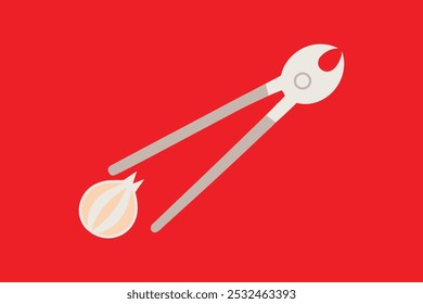 Garlic press vector art illustration.