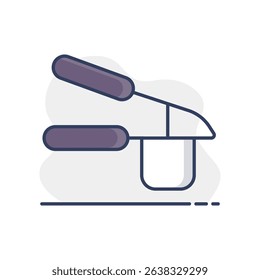 Garlic press vector icon. Kitchen appliance. Graph symbol for cooking web site design, logo, app, UI