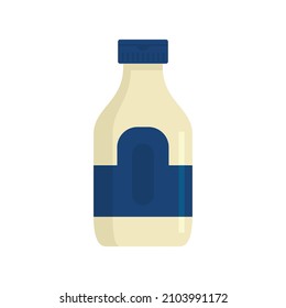 Garlic sauce bottle icon. Flat illustration of garlic sauce bottle vector icon isolated on white background