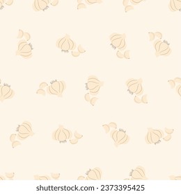 Garlic seamless pattern. Suitable for backgrounds, wallpapers, fabrics, textiles, wrapping papers, printed materials, and many more.