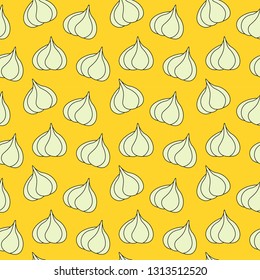 garlic seamless pattern vector