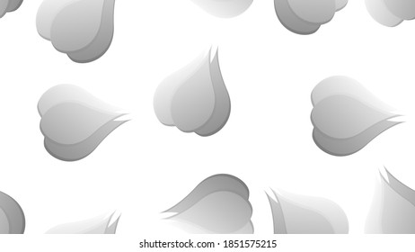 Garlic seamless pattern. Vector color illustration of garlic bulb and cloves on a white background.