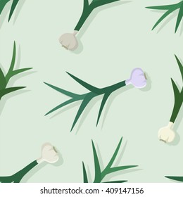 Garlic seamless vector background