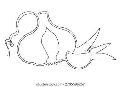 Knoblauch-Form mit glatter einzeiliger Illustration