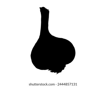 Fondo blanco de Arte vectorial de la silueta del ajo