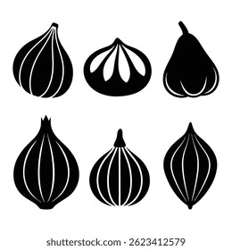 Garlic silhouette vegetable design vector illustration