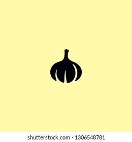 garlic silhouette vegetables vector icon