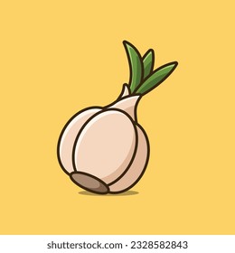 Garlic simple cartoon vector icon illustration vegetable icon