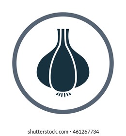 Garlic simple icon on the background