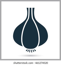 Garlic simple icon on the background