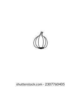 garlic, sketch of a vector drawing, isolated on a white background. collection of vegetables