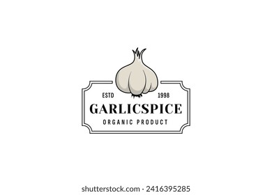 garlic spice logo vector icon illustration