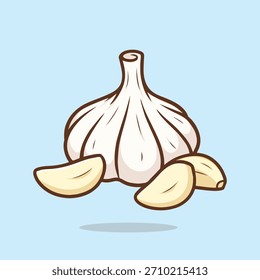 garlic spices cartoon design vector design illustration