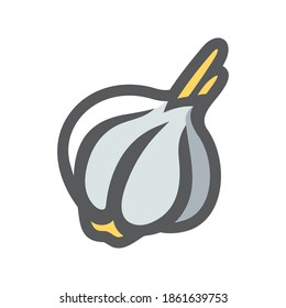 Garlic Spicy Vegetable Vector icon Cartoon illustration