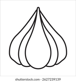 Vetor de contorno de ícone de alho