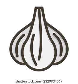 Garlic Thick Line Filled Colors For Personal And Commercial Use.
