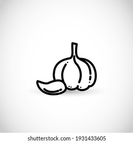 Garlic thin line style vector icon