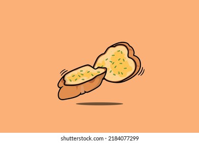 Garlic Toast and orange backgroud