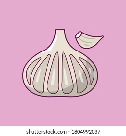 garlic vector flat color icon