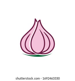 Plantilla de diseño de ilustración de icono de vector de ajo