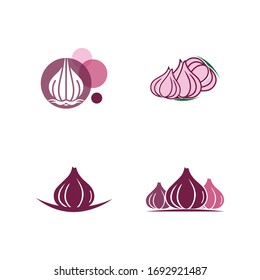 Plantilla de diseño de ilustración de icono de vector de ajo