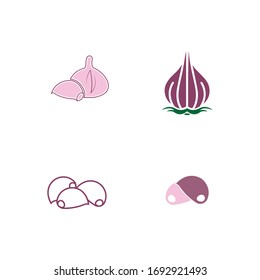 Plantilla de diseño de ilustración de icono de vector de ajo