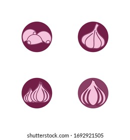 Plantilla de diseño de ilustración de icono de vector de ajo
