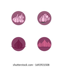 Garlic vector icon illustration design template