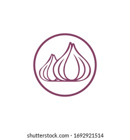 Garlic vector icon illustration design template