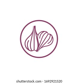Garlic vector icon illustration design template