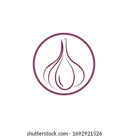 Symbolvorlage für die Vektorillustration von Knoblauch