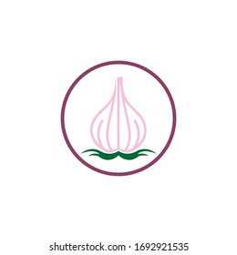 Plantilla de diseño de ilustración de icono de vector de ajo