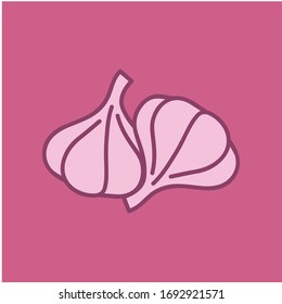 Symbolvorlage für die Vektorillustration von Knoblauch