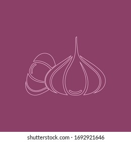 Plantilla de diseño de ilustración de icono de vector de ajo