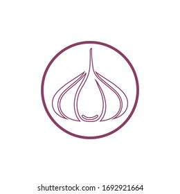 Plantilla de diseño de ilustración de icono de vector de ajo