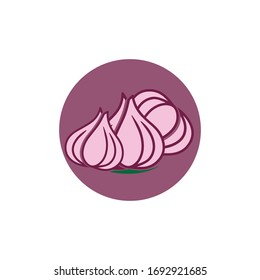 Plantilla de diseño de ilustración de icono de vector de ajo