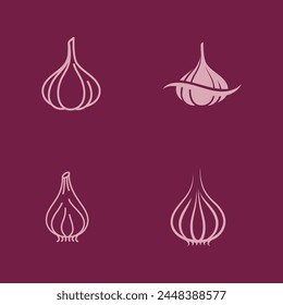 Garlic vector icon illustration design template