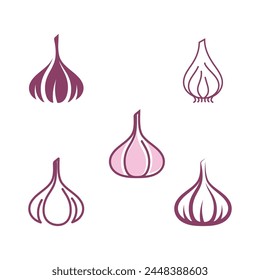 Garlic vector icon illustration design template