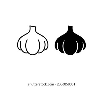 garlic vector icon isolated on white background
