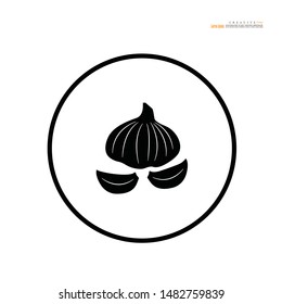 Garlic  vector icon on white background - Vector illustration.
