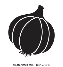 Garlic vector icon.black vector icon isolated on white background garlic .