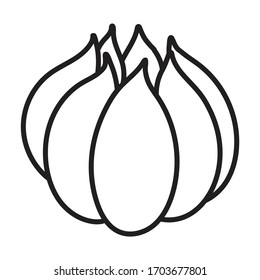 Garlic vector icon.Outline vector icon isolated on white background garlic .