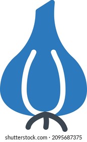 ilustración vectorial de ajo aislada en un fondo transparente. iconos vectoriales de glifo para el concepto o gráficos web.