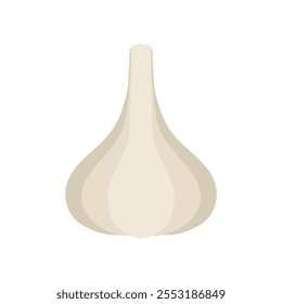 Ilustración vectorial de ajo aislada sobre fondo blanco, alimentos naturales saludables y dieta. Producto vegetariano.