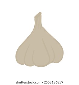 Ilustración vectorial de ajo aislada sobre fondo blanco, alimentos naturales saludables y dieta. Producto vegetariano.